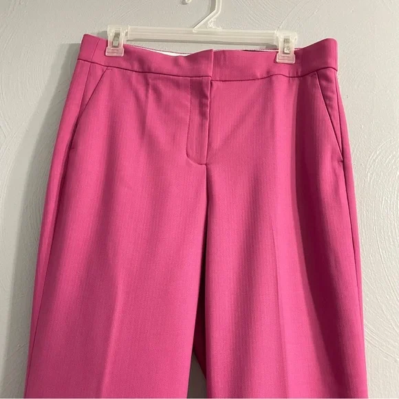 J. Crew Willa Cropped Flare trousers pants Garden Dahlia Pink Italian Wool  8 - Picture 3 of 13